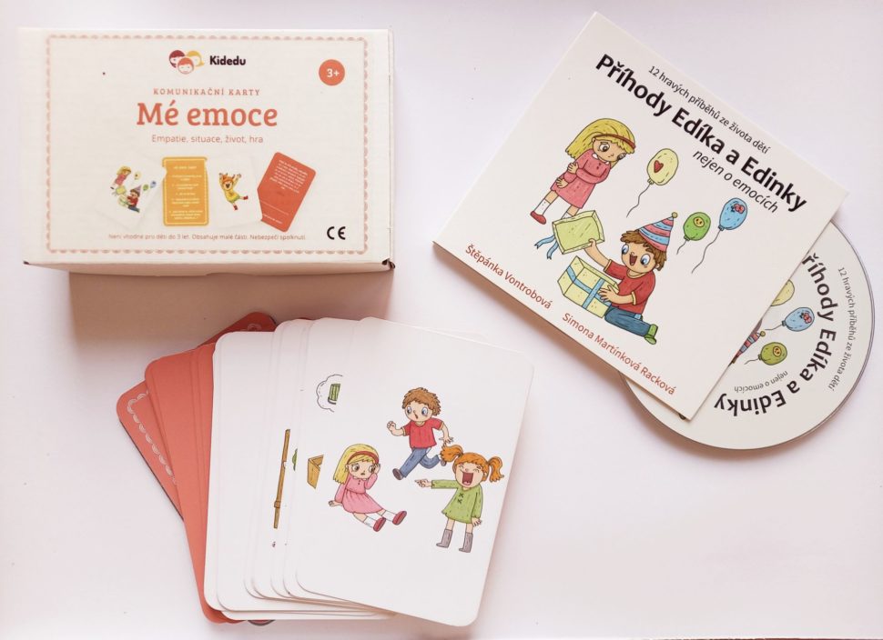 Emoční karty + mp3 (pro přehrání v mobilu/PC) s audio příběhy, poznávejte příbehy u dětí.